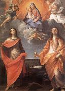 Annibale Carracci The Virgin appears before San Lucas and Holy Catalina Spain oil painting artist